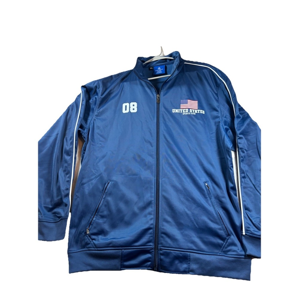 Royal Threads Canada Mens Xl Usa Track Jacket Color Blue Royal Full Zip Sport